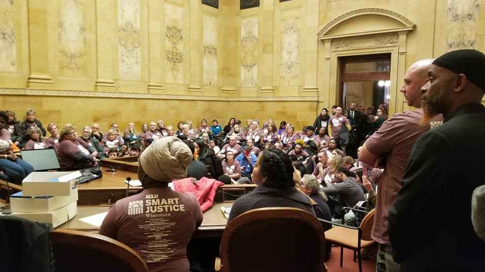 Smart Justice advocates at the Wisconsin State Capitol
